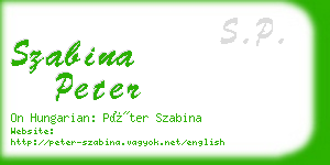 szabina peter business card